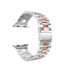 Pulseira de Aço Inox para Apple Watch Clássica Silver Rose